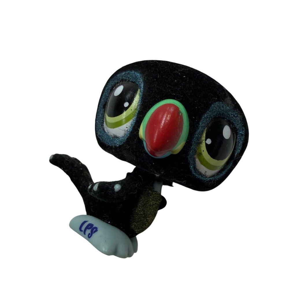 Littlest Pet Shop Black Fuzzy Toucan Bird